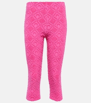 Jacquard cotton-blend leggings