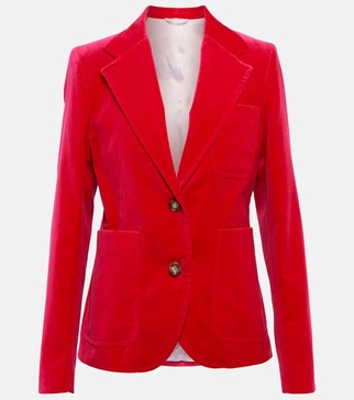 Single-breasted velvet blazer