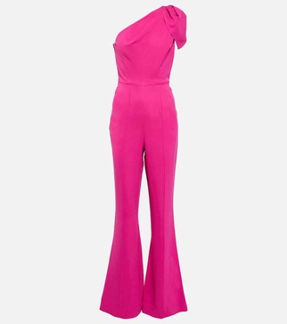 Asymmetric crepe jumpsuit