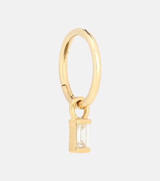 18kt gold hoop earring with diamond