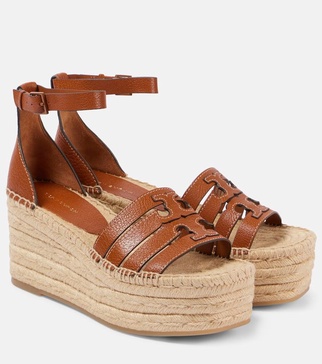 Ines leather espadrille wedges