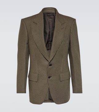 Atticus houndstooth wool-blend blazer