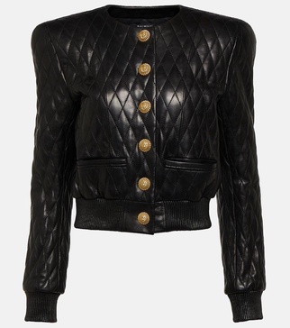 Quilted leather jacket