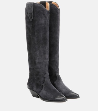 ISABEL MARANT Chic Faded Black Suede Boots