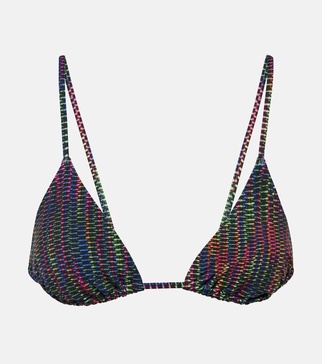 Rayon printed triangle bikini top