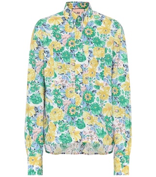 Floral cotton poplin shirt