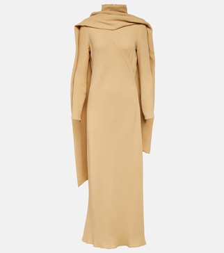 Pascal draped silk crêpe maxi dress