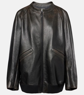 Kengia leather bomber jacket