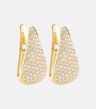 Claw 18kt gold earrings with diamonds