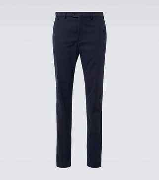 Carlo cotton-blend satin straight pants