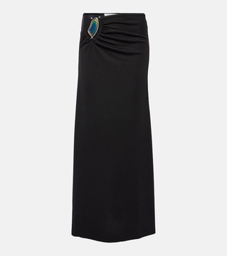 Moodstone ruched maxi skirt