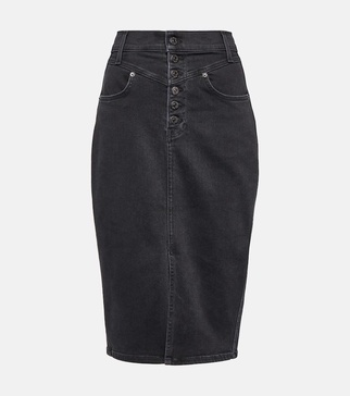 Herron denim midi skirt