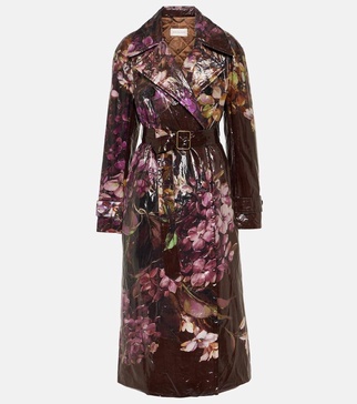 Ronas floral coated trench coat