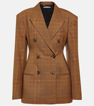 Checked virgin wool blazer