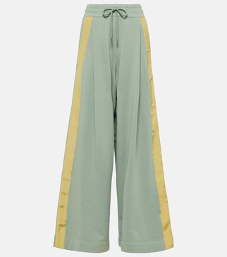 Cotton jersey wide-leg sweatpants