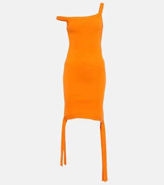 Deconstructed asymmetrical minidress