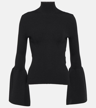 Wool-blend turtleneck top