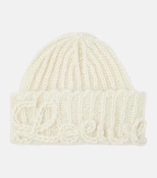 Logo mohair-blend beanie