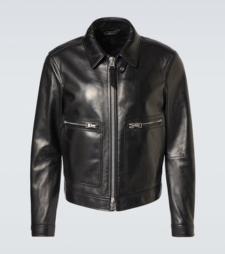 Leather blouson