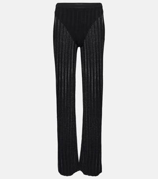 Mid-rise straight pants