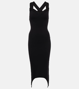 Curve wool-blend midi dress