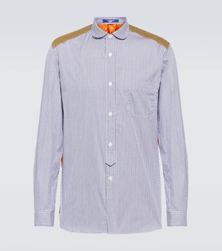 Panelled cotton-blend shirt