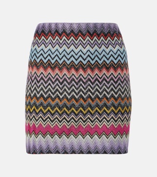 Zig Zag Lamé Miniskirt