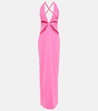 Cutout halterneck gown