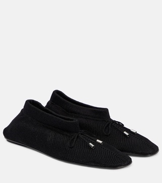 Black 'The Knitted' Ballerina Flats