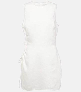 D'Orsay cutout linen minidress