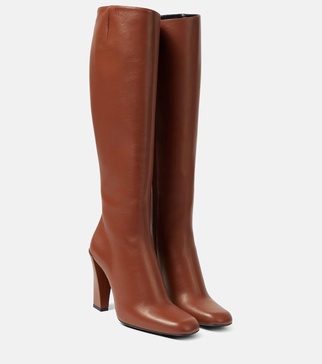 Leather knee-high boots