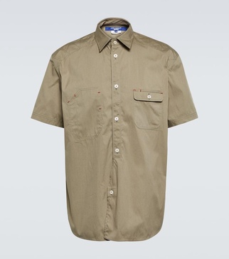 Cotton-blend poplin shirt