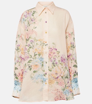 Halliday shirt in ramie with floral print