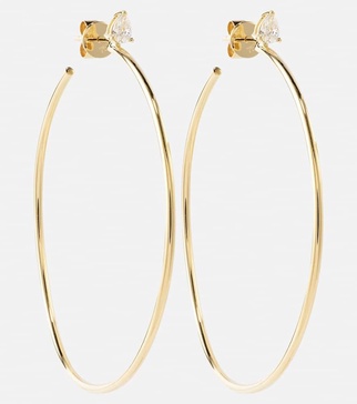 18kt gold hoop earrings with diamonds