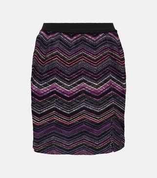 Wool-blend high-rise miniskirt