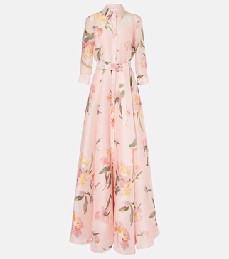 Floral silk gown