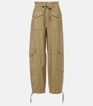 Light Slub high-rise cargo pants