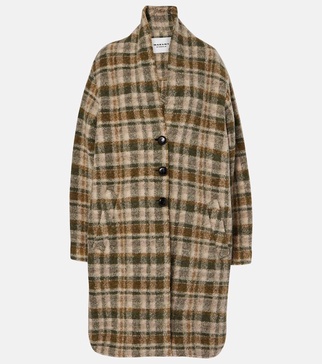 Gabriel checked wool-blend overcoat