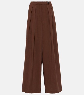 Satin wide-leg pants