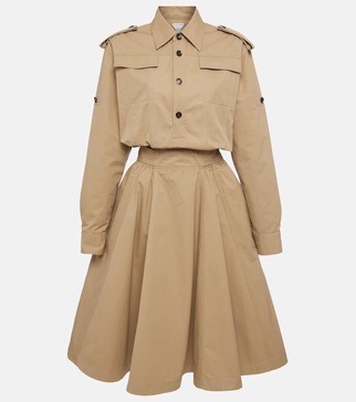 Cotton twill shirt dress