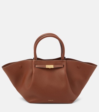 Midi New York leather tote bag