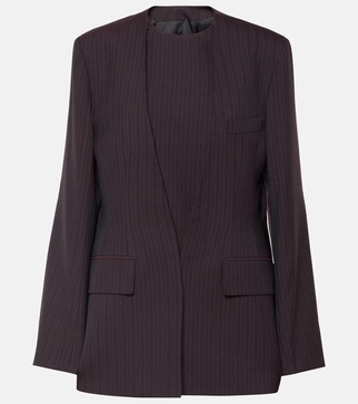 Herringbone chalk stripe blazer