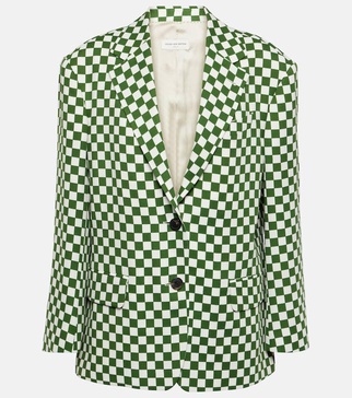 Checked single-breasted blazer