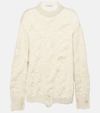 Kolda distressed cable-knit wool sweater