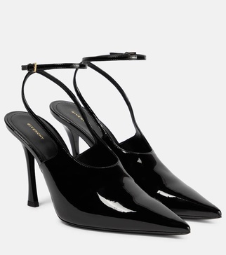 Show patent leather slingback pumps