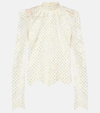 Polka-dot lace blouse