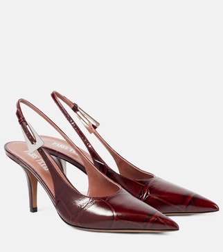 Jessica 75 leather slingback pumps