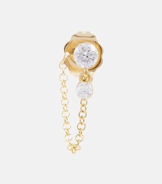 Invisible Dangle Chain 18kt gold single earring with diamonds