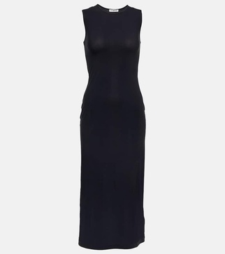 Fitted jersey midi dress