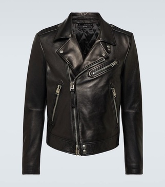 Leather biker jacket